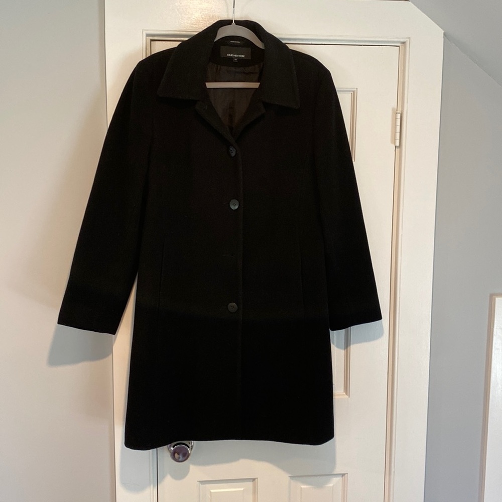 Jones New York black wool coat, size 12, EUC